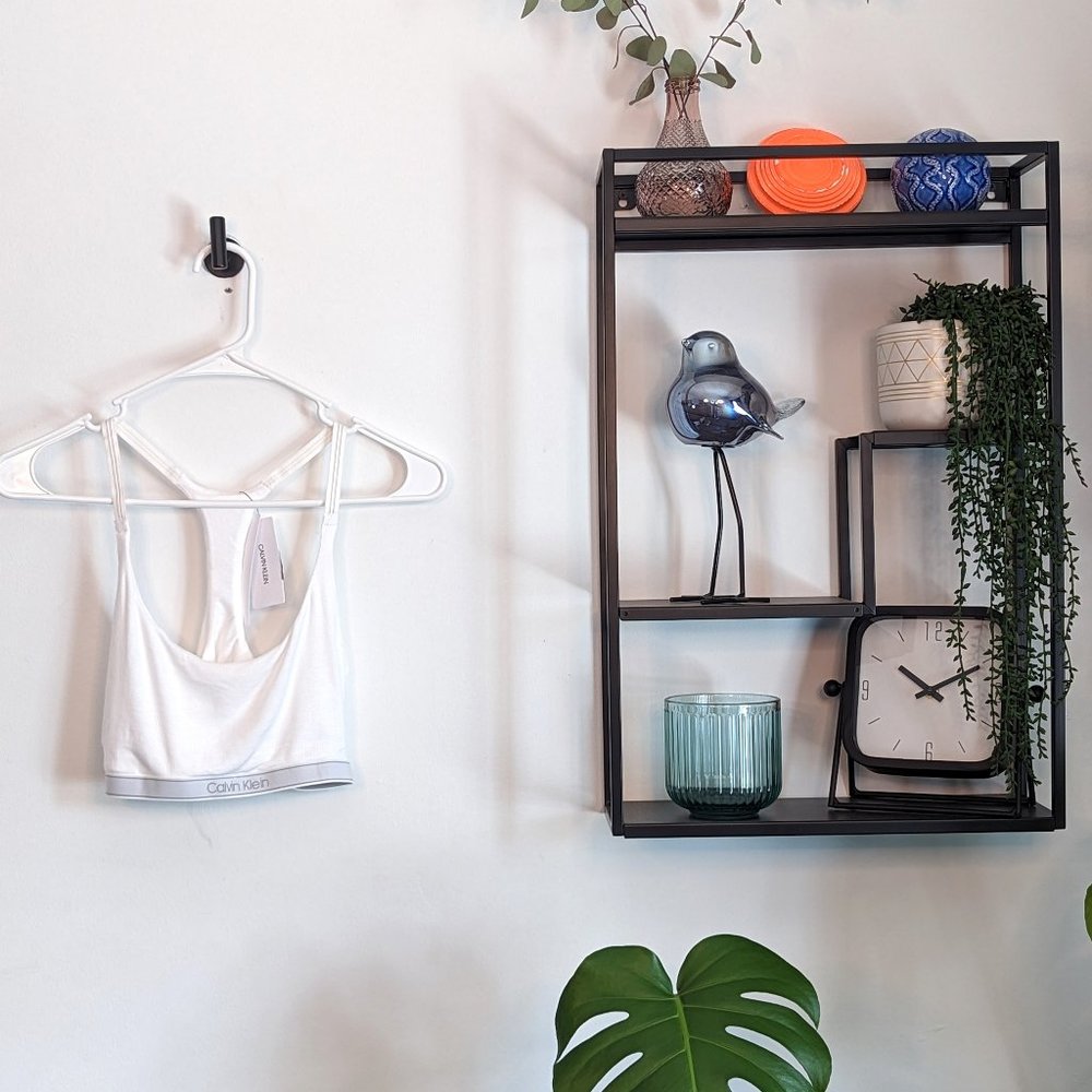 CK One unlined cotton-blend sports bra